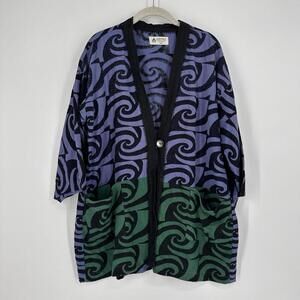 Marketplace jacket cardigan colorful purple green small XS S festival boho artsy